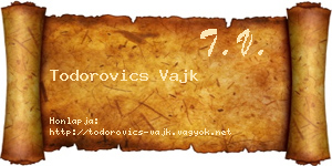 Todorovics Vajk névjegykártya